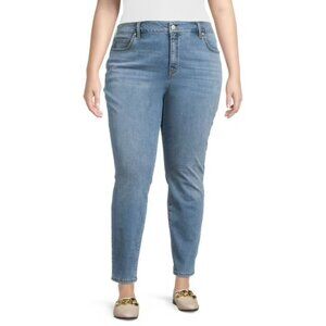 Terra & Sky Women's Plus Size Skinny Jeans, Size 24WP(Petite), 32.5" inseam, Blu